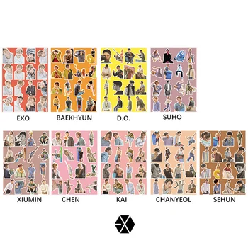 

Kpop EXO Adhesive Photo Stickers for Mobile Phone Present the Moment Baekhyun DO Notebook Laptop Luggage DIY Stickers