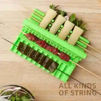 

Multi-functional Double Row BBQ Meat Skewer String Kebab Maker String O0M4 Meat Plastic Artifact Portable Device Barbecue