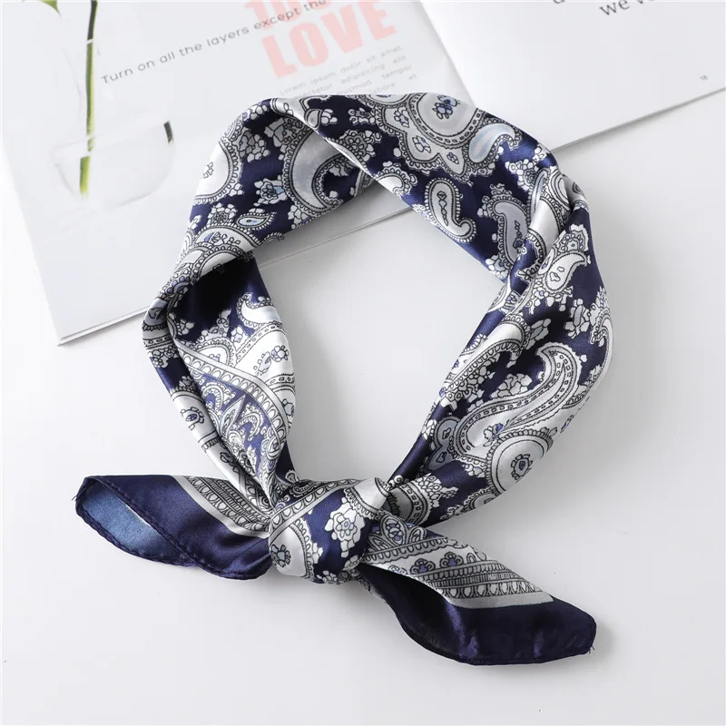 Silk Scarf Square Women Shawls Wraps Fashion Office Small Hair Neck Hijabs Foulard Scarves 60*60cm