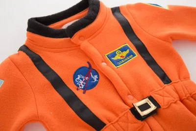 Комбинезон для новорожденных мальчиков, детская оранжевая одежда в стиле космонавта, костюмы для маленьких девочек, крутой костюм для мальчиков, Детский комбинезон с длинными рукавами