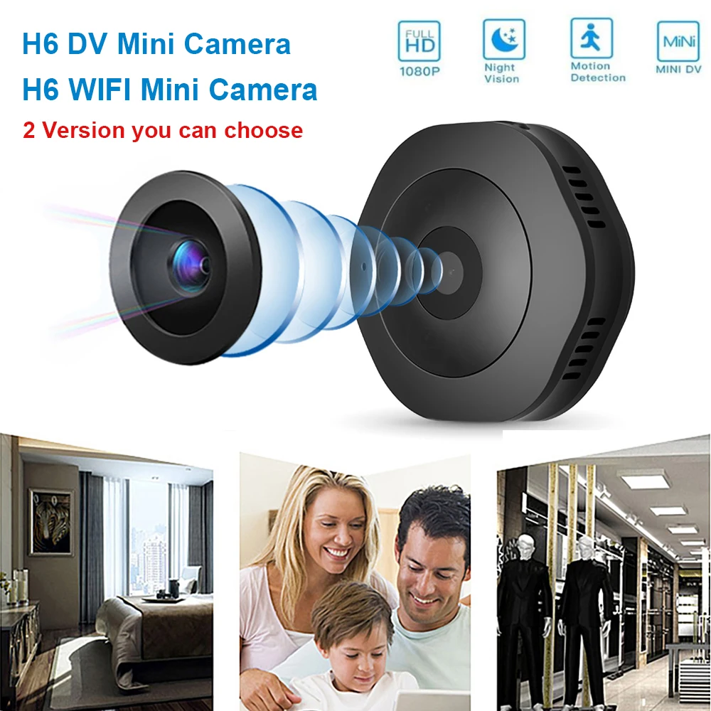 

New H6 HD WIFI 1080P Mini Smallest Camera Night Vision Motion Micro Camera Motion Detection Mini Camcorder Home Camera PK C1 C6