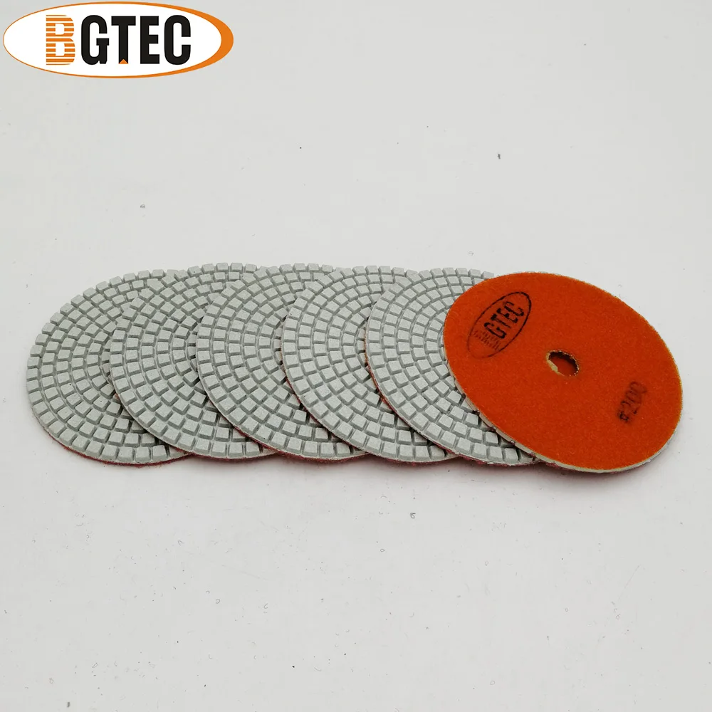BGTEC 4 дюйма 6 шт. #200 влажные Алмазные Гибкие Полировальные колодки 100 мм