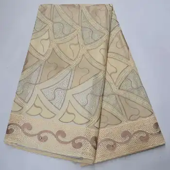 

African Dry Lace Fabric High Quality For Men Cotton Lace Fabric Swiss Voile With Stones Swiss Voile Lace In Switzerland XS-002