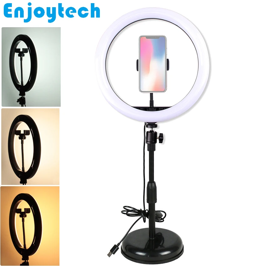 

Desktop Mobile Phone Mounts Holder Stands LED Beauty Ring Flash Lamp Selfie Light for iPhone Huawei Xiaomi Tripod for Blogger