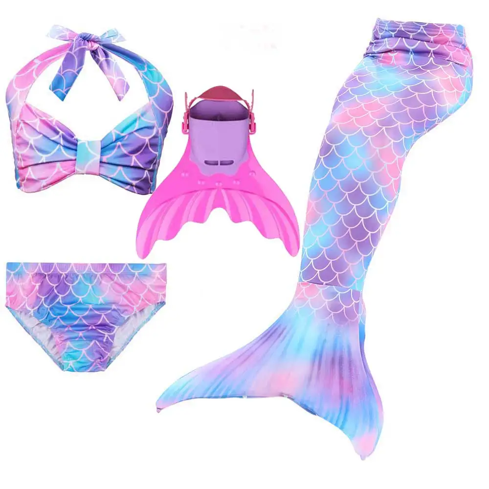 Новое поступление, купальный костюм с хвостом русалки для девочек, детское купальное платье с хвостом русалки и купальный костюм для костюмированной вечеринки
