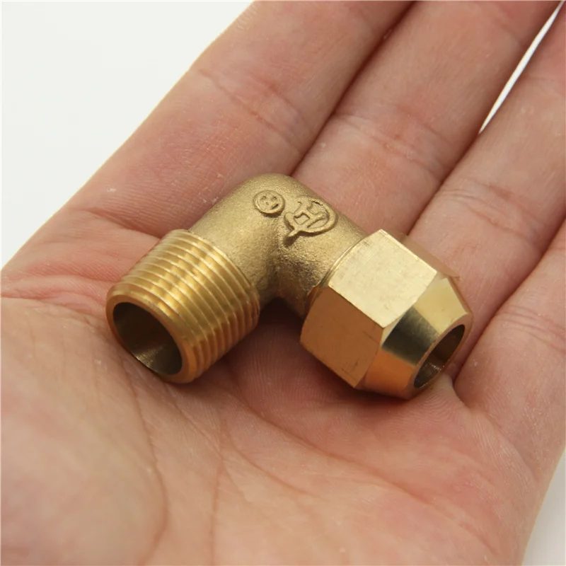 Hose pipe fitting pipe fitting water pipe fitting Copper flared joint elbow connection 1 / 8 "1 / 4" 3 8 "1 4" external thread brass fittings