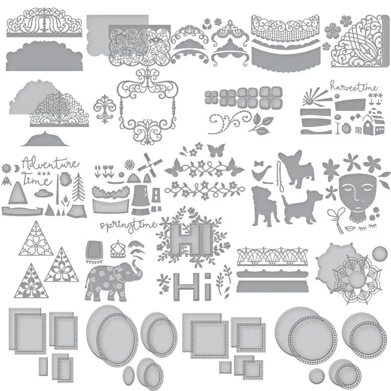 

Lace Frame Butterflies Windmill Metal Cutting Dies Scrapbooking Album Paper DIY Card decoration Craft Embossing Die Cuts 2019new