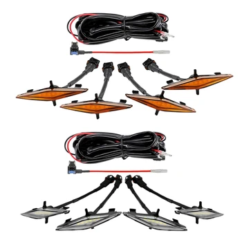 

8pcs Led Amber Lights for Toyota 4Runner TRD Pro 2014-2019 Grille, Including SR5 - 4pcs White Shell & 4 Pcs yellow Shell