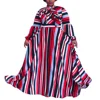 Robe africaine grande taille 4XL 5XL pour femmes, tenue de soirée élégante à rayures rouges, manches longues, longueur au sol, ample, taille haute, tendance, automne ► Photo 2/6