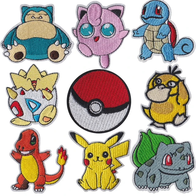 Pokemon Cloth Patch Pikachu Clothes Stickers Sew on Embroidery Patches  Applique Iron on Clothing Cartoon DIY