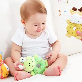 

Hand Catch Ring Bell Animal Original Illustration Lovely Unique Washable Teether Rattle Infant Crib Mobile Learn Toy