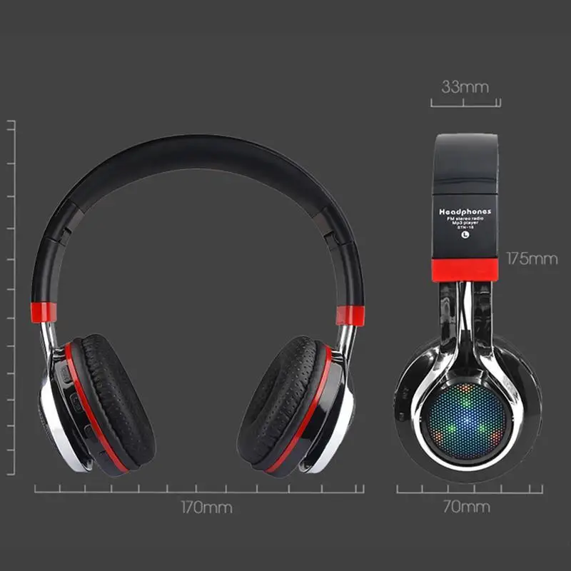 Bluetooth беспроводные наушники Модная Портативная гарнитура Hifi качество звука светодиодный свет наушники для телефонов