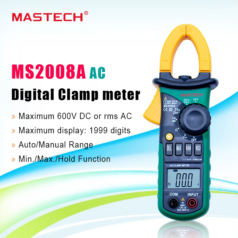 Mastech Ms2008a Digital Clamp Meters Auto Range Clamp Meter Ammeter