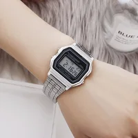 Femmes hommes unisexe montre or argent noir Vintage LED numérique sport militaire montres électronique numérique présent cadeau mâle 2