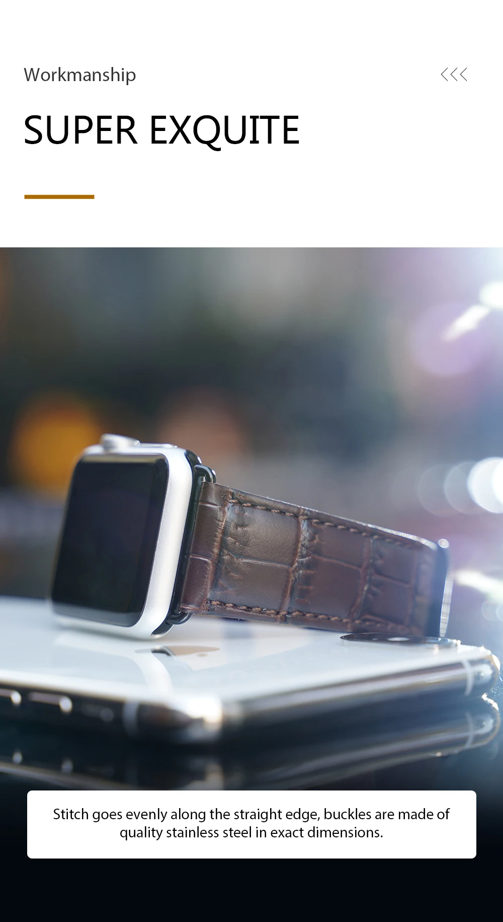DUX DUCIS ремешок из натуральной кожи для Apple Watch Series 4 3 2 1 ремешок из крокодиловой кожи для Iwatch 40 мм 44 мм 38 мм 42 мм