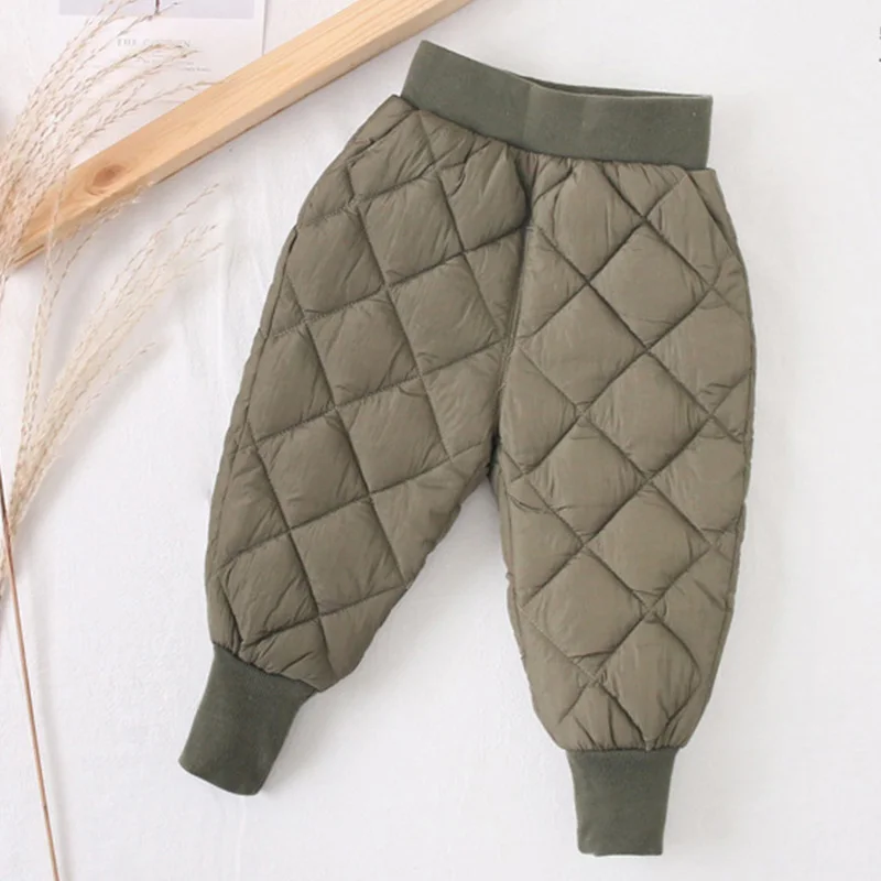 

Children Casual Trousers 2020 Autumn Winter Warm Plus Velvet Down Trousers Thicken Design Boy Pants Fit For 2-6Y