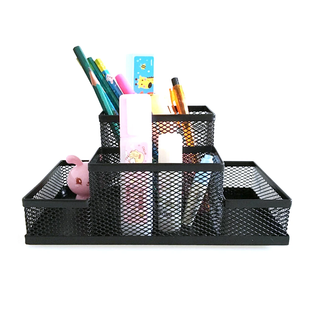 Top Quality Beautiful Design Metal Pen Holder Sturdy Mesh Desk Organizer Metal Storage Box Office Home Supplies