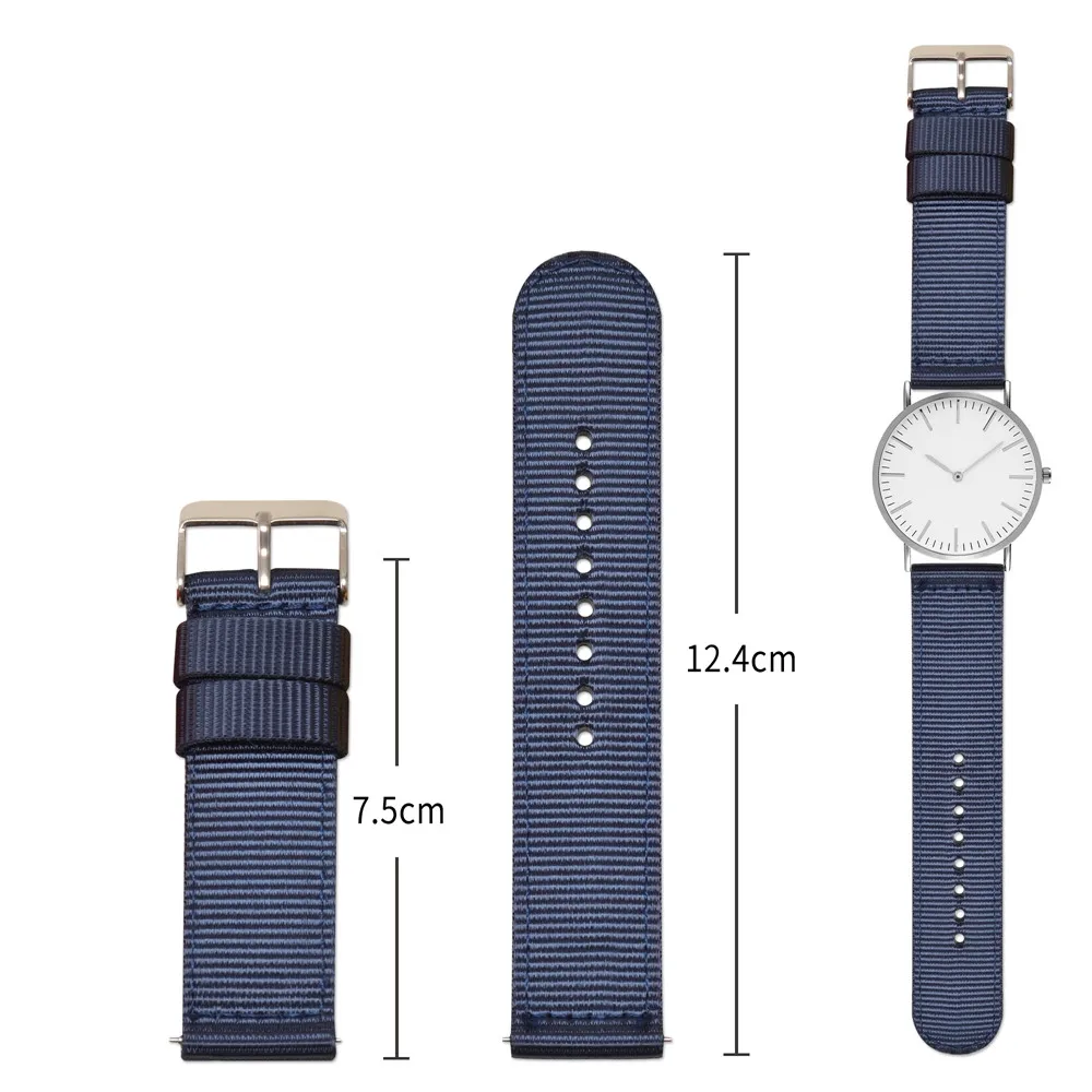 18 мм 20 мм 22 мм 24 мм нейлоновый холщовый ремешок для часов для samsung Galaxy Watch 42 мм 46 мм Active 2 gear S2 S3 Amazfit браслет