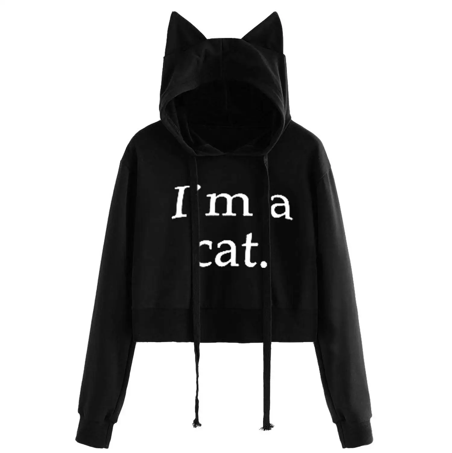 

2019 Newly Winter Women Hooded Hoodies Long Sleeve Letters Printing Sweatshirt With Cat Ears Hat Lady Girls Casual Pullover A4