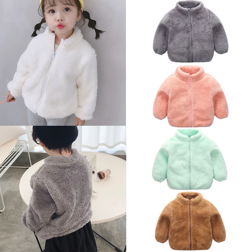 Осень-зима меховое пальто с длинными рукавами и пальто для детей Одежда для младенцев; одежда для Детская Одежда для мальчиков и девочек