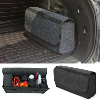 

Car Trunk Cargo rganizer Foldable Caddy Storage Collapse Bag Box Cargo Portable Gray Woolen Felt
