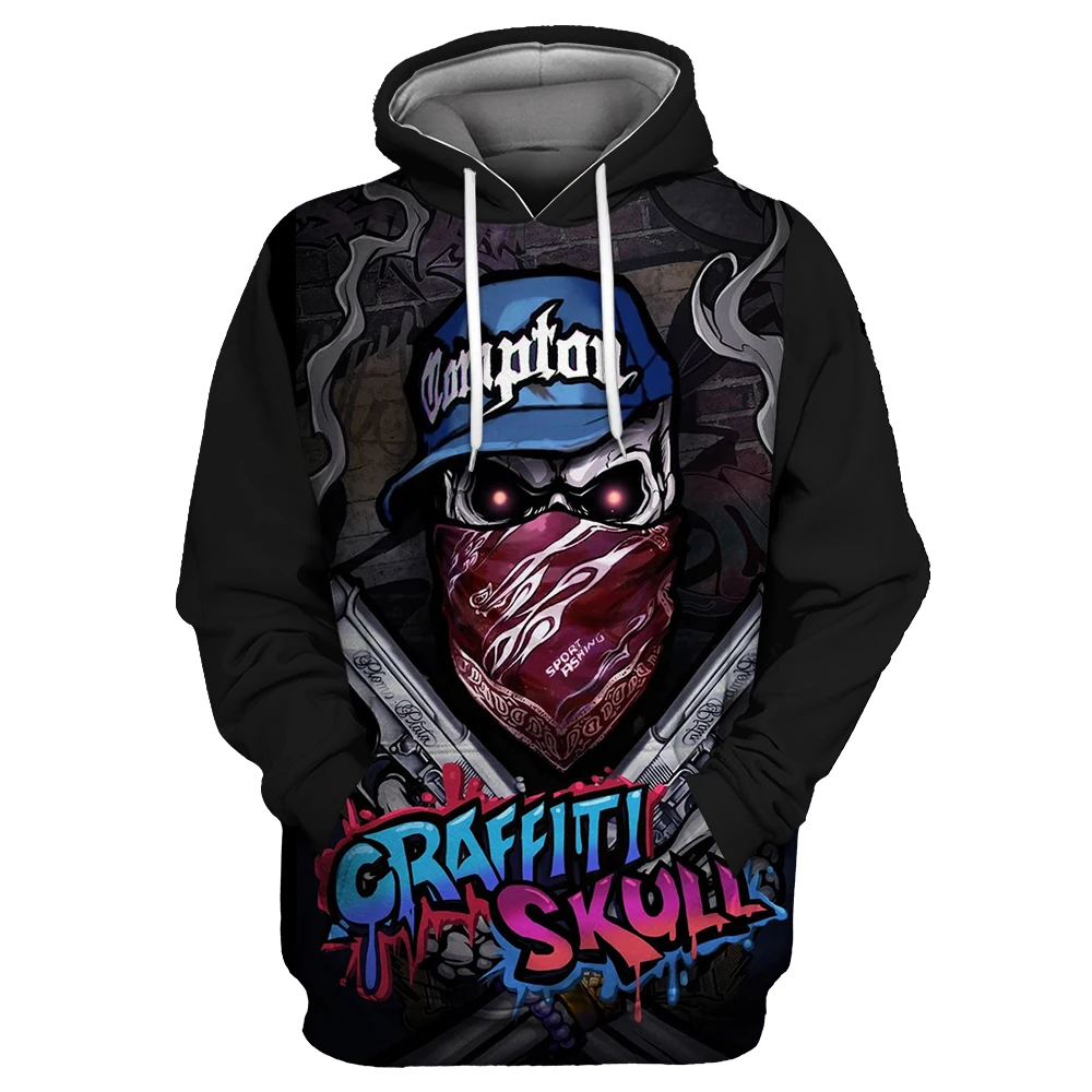 Showtly Horro Skull Mens Hoodies Jack Skellington Halloween Costumes Casual Anti Social Club Man Streetwear - Цвет: TYLMS-F00077