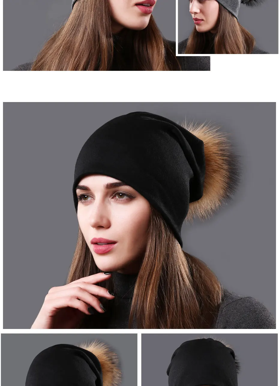Wuaumx Новая высококачественная зимняя шапка с помпоном, женская вязаная шапка, одноцветная шапка с помпонами, зимняя шапка для девочек, женская шапка