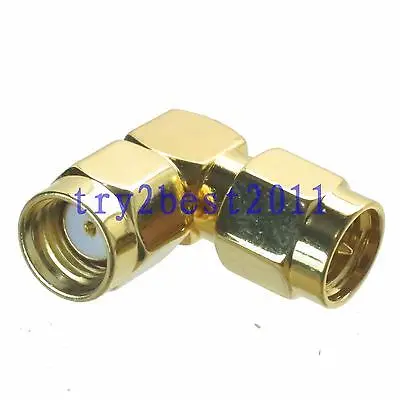 

DHL/EMS 50 Sets 1pce Adapter connector RP-SMA jack pin to SMA plug pin RF COAXIAL Right angle -C1