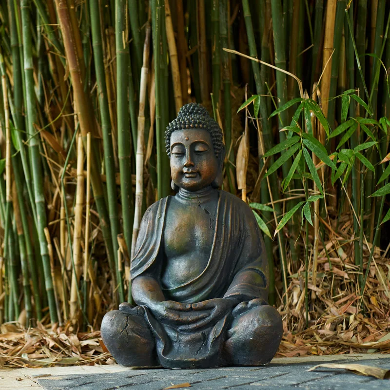 66 см статуя Будды большого размера дзен сакиамуни садовая декоративная статуя уличная скульптура Будды для домашнего декора аксессуары Орнамент