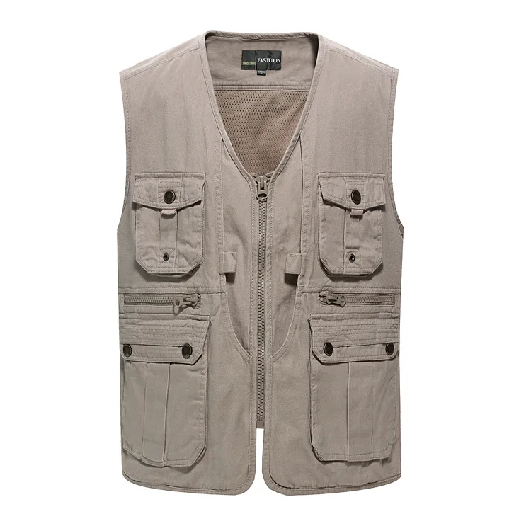 Папа весна лето рыбалка жилет мужской мульти-карманы Открытый среднего возраста и пожилых людей наружная юбка жилет мужчин среднего возраста V