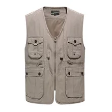 Папа весна лето рыбалка жилет мужской мульти-карманы Открытый среднего возраста и пожилых людей наружная юбка жилет мужчин среднего возраста V
