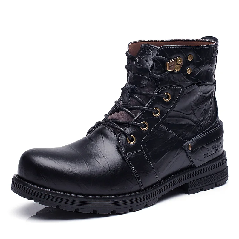 

Winter Warm Men Boot Anti Slippery Hiking Boot Keep Warm Boats Homber Men High Ankle Trim Flat Ankle Shoes Tooling Shoes *5588