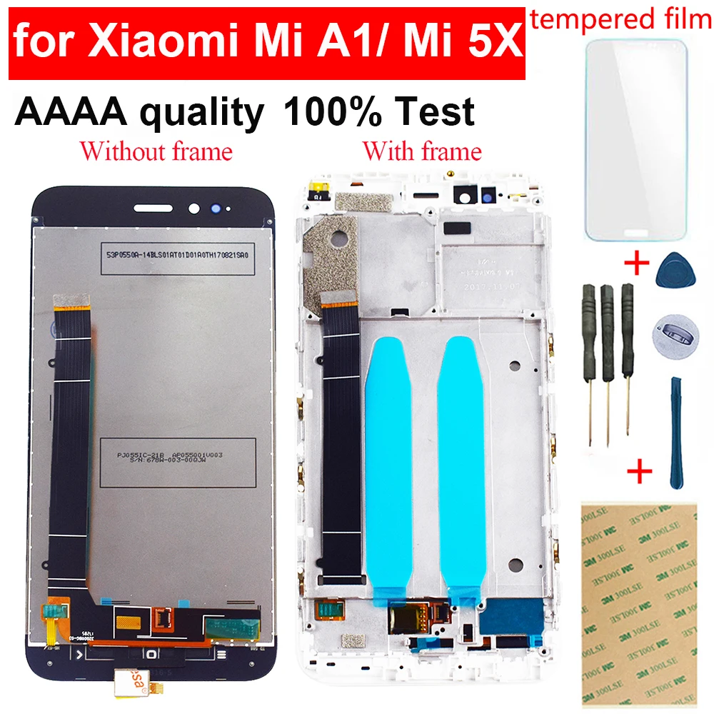 Baratos LCD para Xiaomi mi A1 LCD pantalla mi A1 mi 5X mi 5X LCD pantalla táctil digitalizador Sensor de cristal marco de montaje