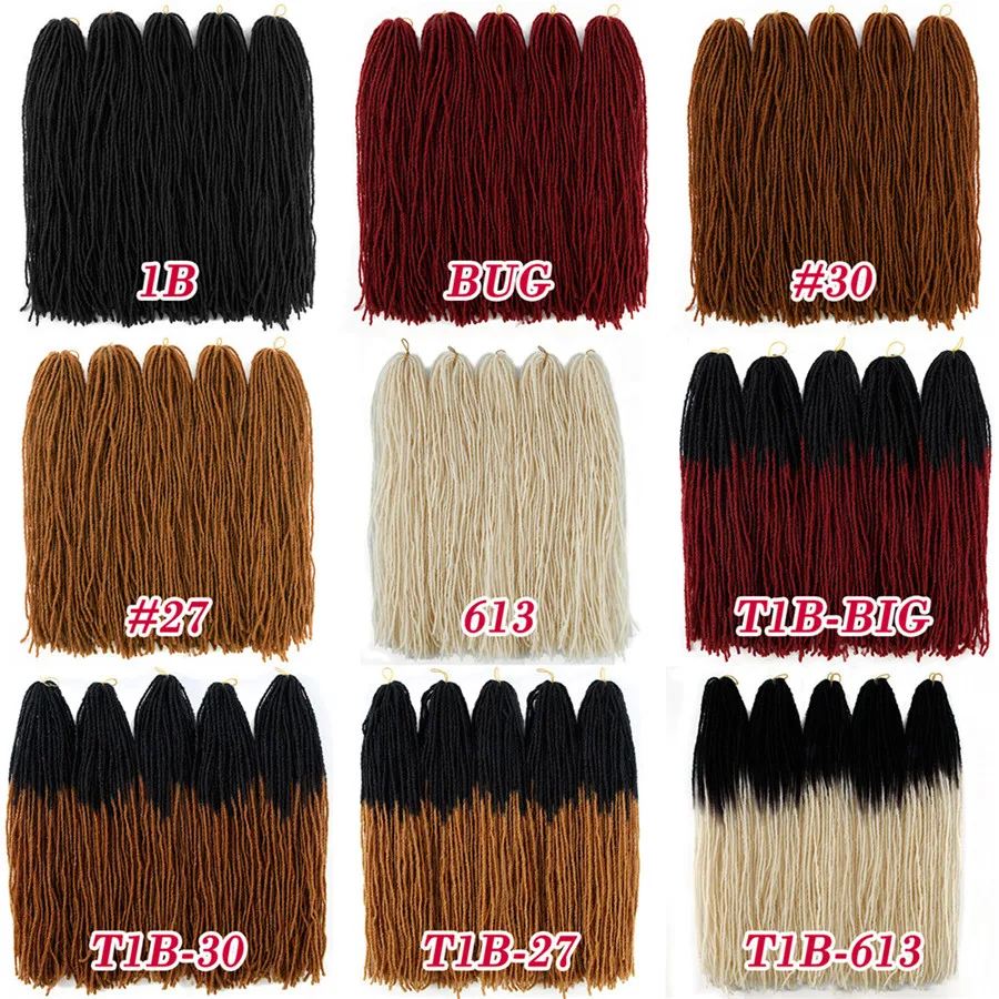Sister Locks искусственные локоны в стиле Crochet волосы для наращивания Омбре чистый цвет 18 дюймов блонд коричневый Жук синтетические волосы для женщин крючком косы