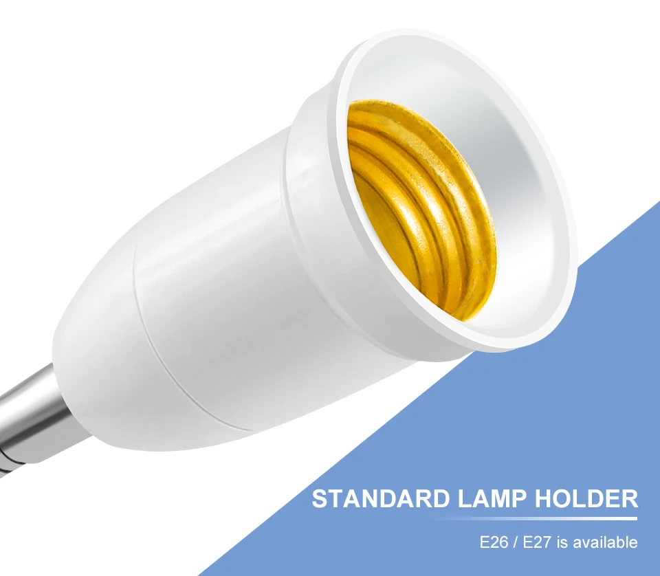 Description Picture 4 of itemE27 LED Lamp Base Bulb Socket E26 Light Holder Desk Light LED Flexible Lamp Holder 85-265V Plant Grow Bulb Base EU/UK/US/AU Plug