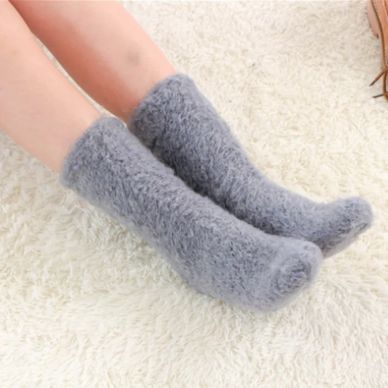 Light gray SP& CITY, зимние однотонные женские носки с перьями, имитация норки, кашемировые носки для женщин, удобные, сохраняющие тепло носки - Цвет: Light gray