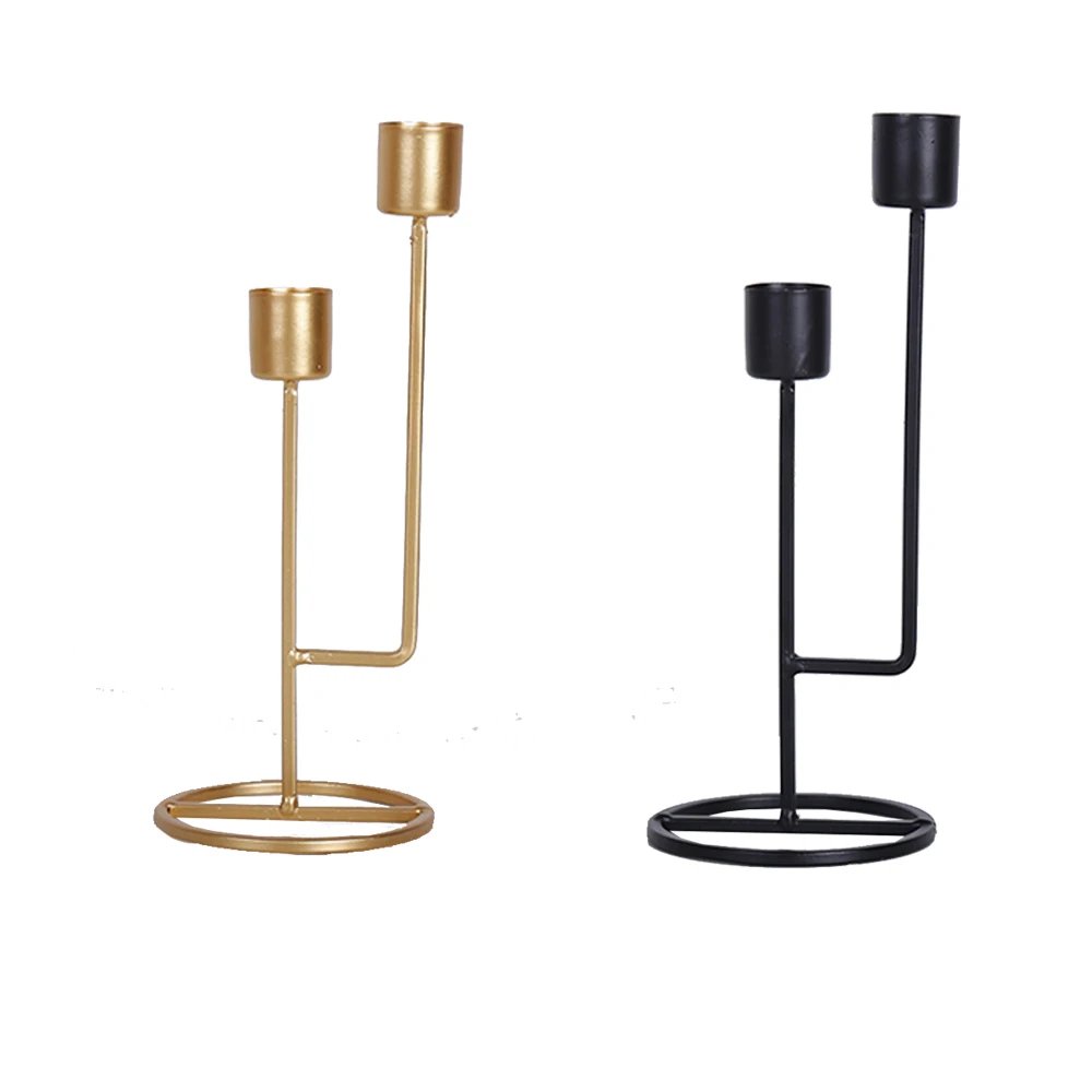 

New Double Slots Metal Wedding Party Bar Candlestick Candle Holder Decoration