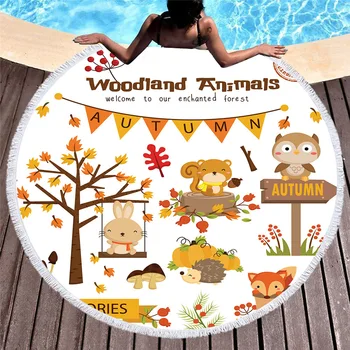 

Round Microfiber Towel With Macrame AnimalsThick Fashion Microfiber Beach Tablet Towel Yoga Matt Round Tassels Beach Towel