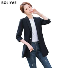 

Boliyae Women Jacket Blazer Suit Fashion Casual Ladies Solid Color Two Piece 2022 Spring Autumn Office Wear Elegant Suit Jacket