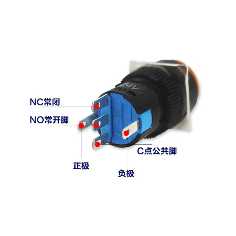 Currently Available Self-Centering Circle Light Included Button Switch LA16-11D LA16Y-11D AB6Y-M 16 Size