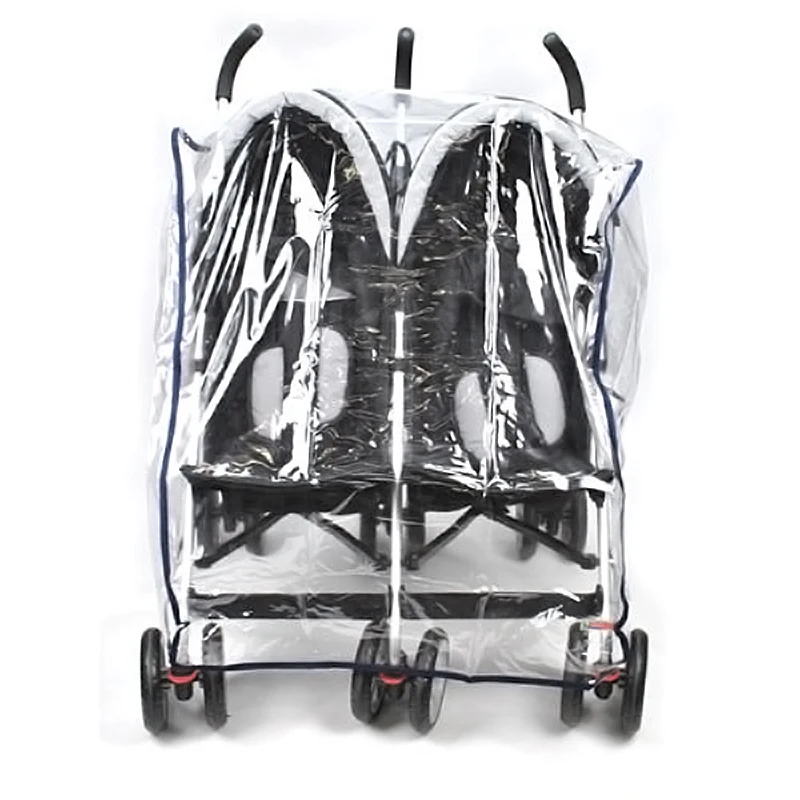 Universal Side-by-side Twin Stroller Rain Cover Adjustable Windproof Cover Dustproof For Baby And Ventilated Cart Transpare F7M1 baby stroller accessories on sale Baby Strollers