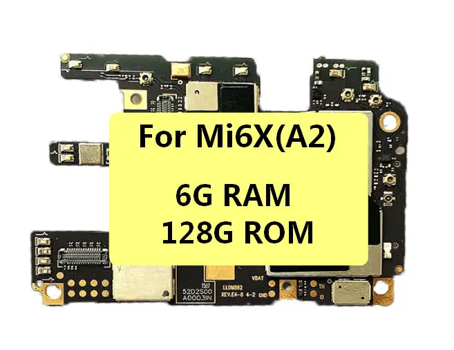 Материнская плата для Xiaomi Mi A2 6X Mi6X MI6 X материнская 6 ГБ ОЗУ 128 Гб ПЗУ логическая 1 шт.