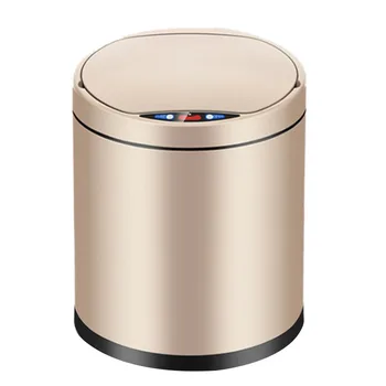 

TOP!-Inductive Type Trash Can Smart Sensor Home Bathroom Dustbin Storage Barrels Rubbish Bin Stainless Steel Metal Trash