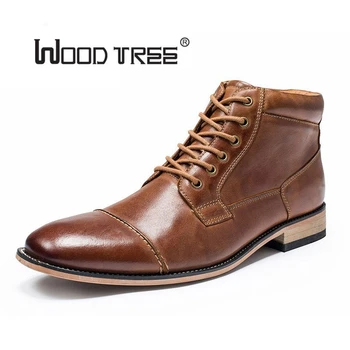 

Woodtree Martin boots men's leather men's leather shoes casual high-top shoes lace up European and American plus size shoes