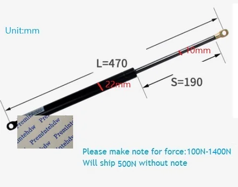 CC200-550 мм 100N-1400N тяжелый газлифт поддерживает Распорки ход крышки мебель кровать шкаф багажник автомобиля промышленные виды кронштейнов - Цвет: CC470MM