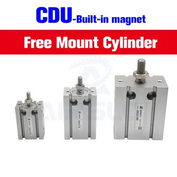 

SMC Type Free Mount Cylinder Double Acting Built-in magnet bore 6 10 16 20 25 32mm Stroke 5-60mm CDU6 CDU10 CDU16 CDU20 CDU25-20