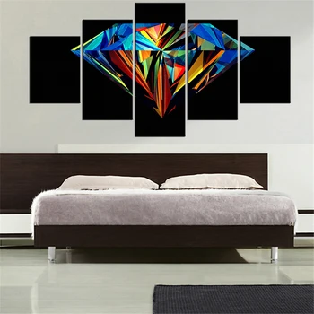 

5 Pieces Panel Modern Canvas diamond Painting Wall Art The Picture For Home Decoration print Giclee Artwork For Wall Decor