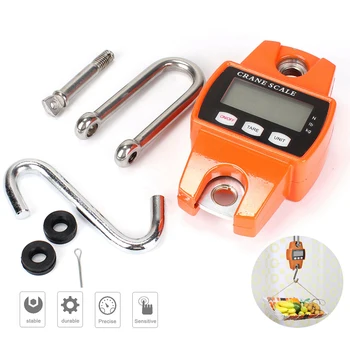 

Mini Crane Scale 300kg Portable LCD Digital Electronic Hook Hanging Weight Heavy Duty Hanging Hook Scales Kitchen Weight Tool