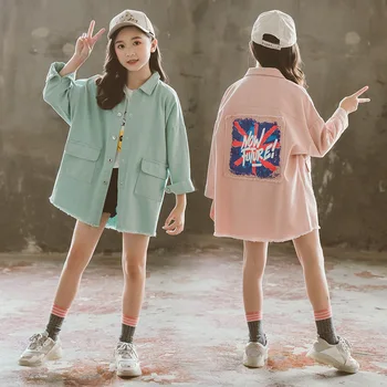 

Kids Coats For Teenage Girls Trench 2020 Spring Autumn Long Sleeve Jackets Children Clothing School Kids Clothes 8 10 12 Years