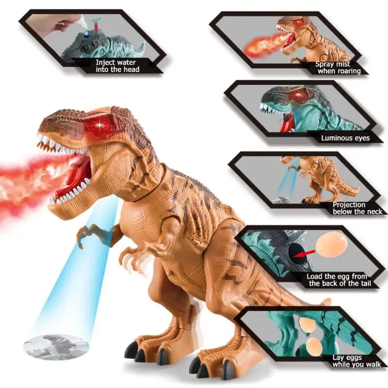 Электрический интерактивный спрей динозавры игрушки пластиковая голова качели ходьба Забавные игрушки модные родитель-ребенок Интерактивная игрушка